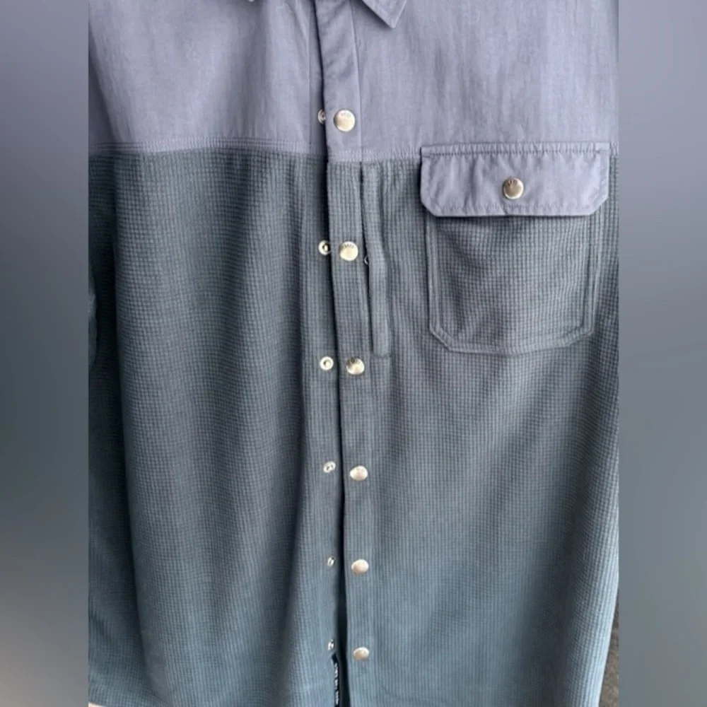 Howler Brothers Dark Blue Thermal Snap Shirt Jacket - Picture 3 of 10